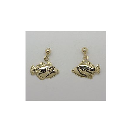 14k Gold Tropical Fish Post Earrings 2g
